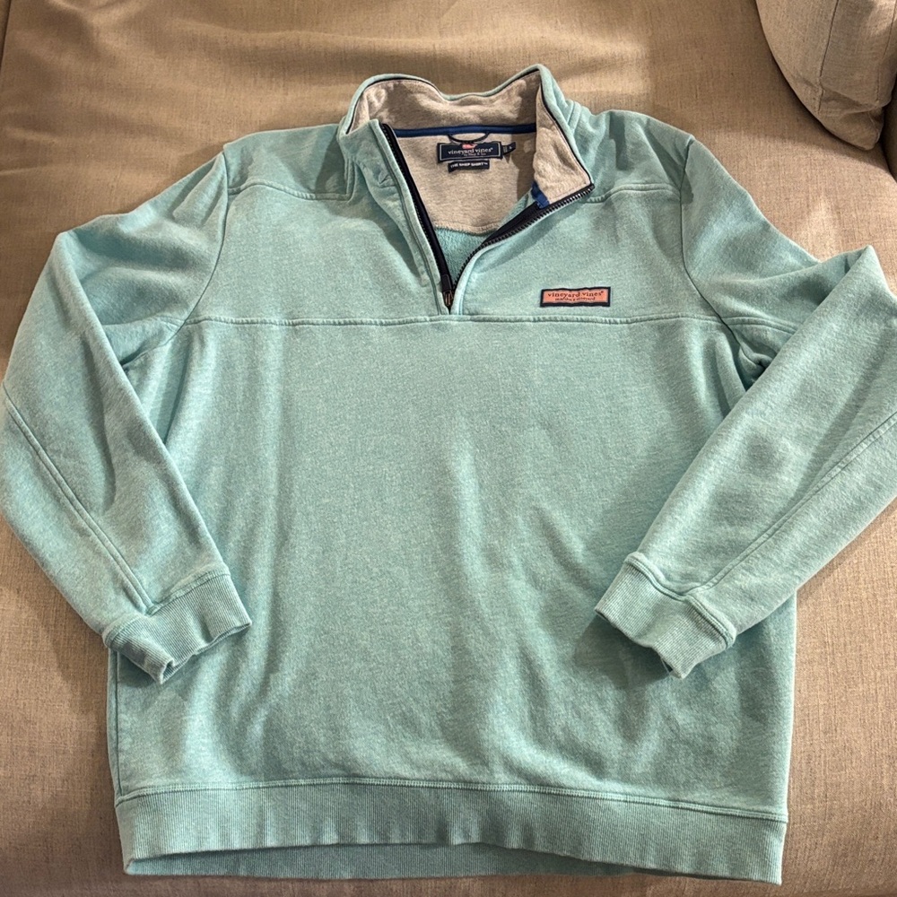 Vineyard Vines Mint Zip-Up Sweater